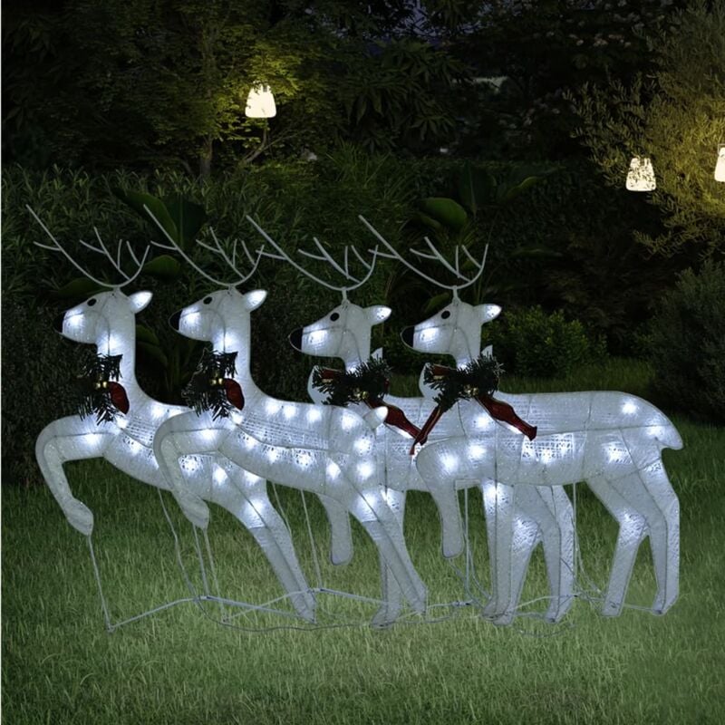 foto del prodotto vidaxl renne di natale 4 pz bianche 80 led 940461