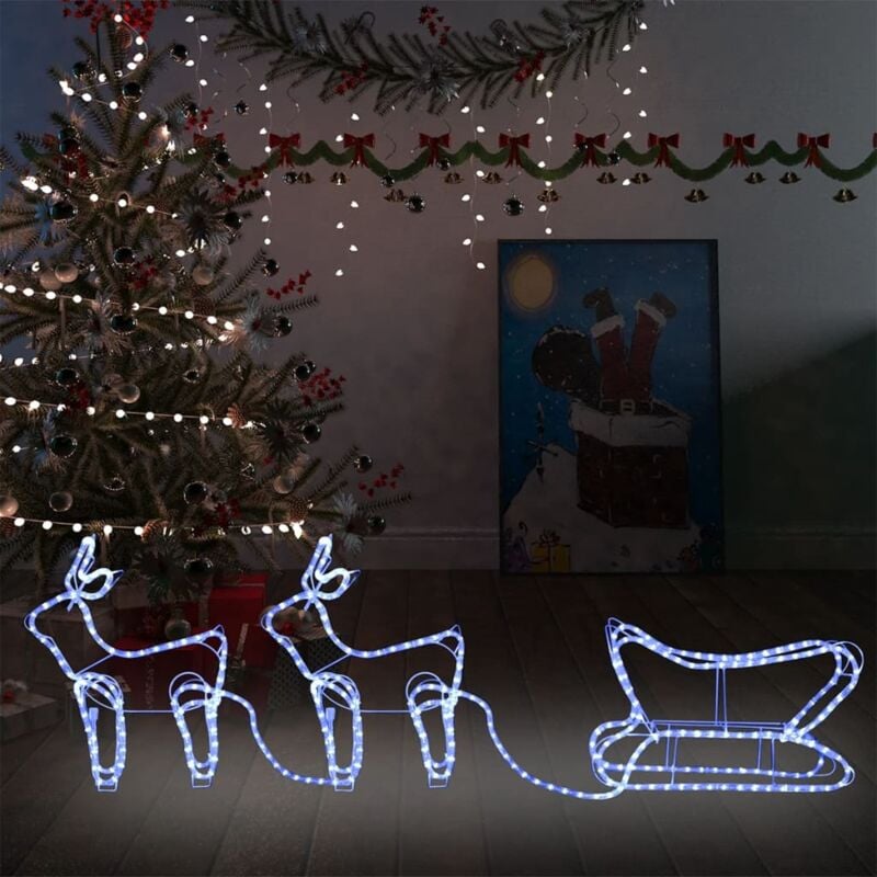 foto del prodotto vidaxl renne e slitta decorazione natalizia per esterni 576 led