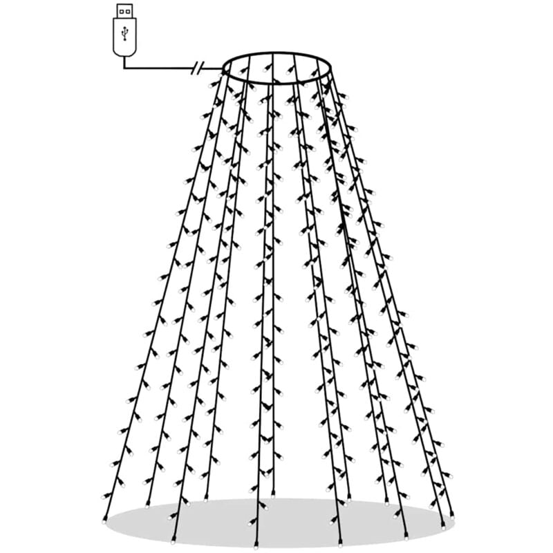foto del prodotto vidaxl rete di luce per albero di natale 180 led bianco freddo 180 cm