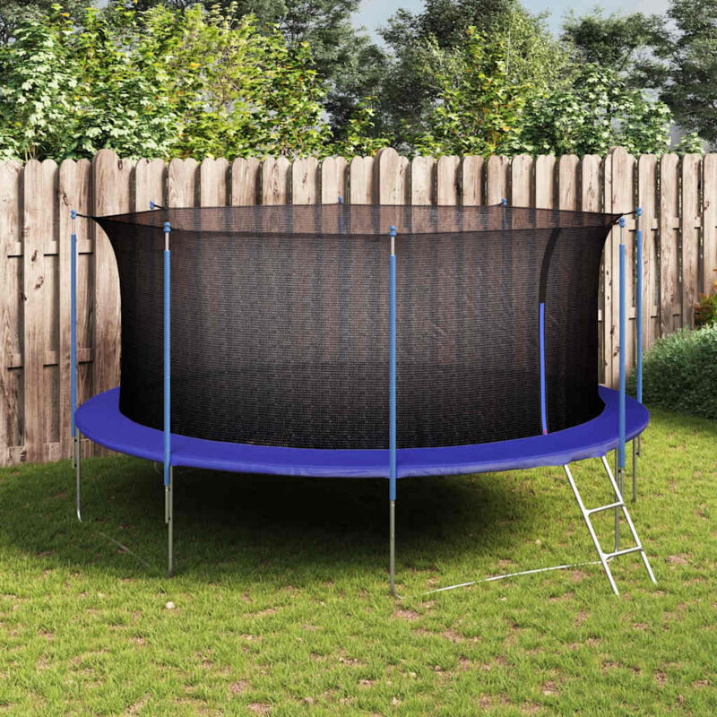 foto del prodotto vidaxl rete di sicurezza per trampolino rotondo con cerniera varie dimensioni dimensioni 4.57 m