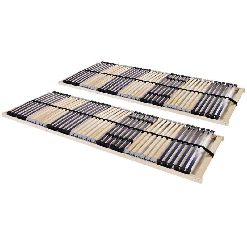 foto del prodotto vidaxl reti a doghe 2 pz 7 zone con 42 doghe in legno 90x200 cm