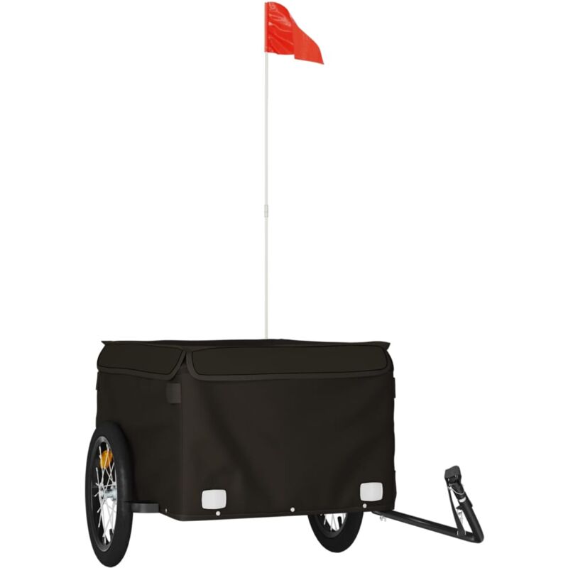 foto del prodotto vidaxl rimorchio da bici nero 45 kg in ferro