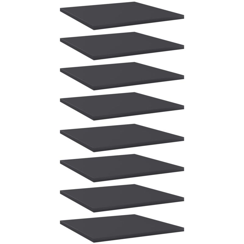 foto del prodotto vidaxl ripiani per libreria 8pz grigi 40x40x1,5cm in legno multistrato