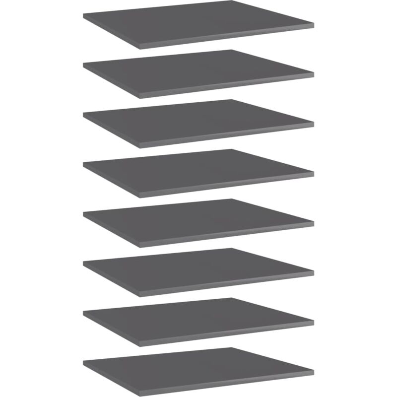 foto del prodotto vidaxl ripiani per libreria 8pz grigio lucido 60x50x1,5cm multistrato