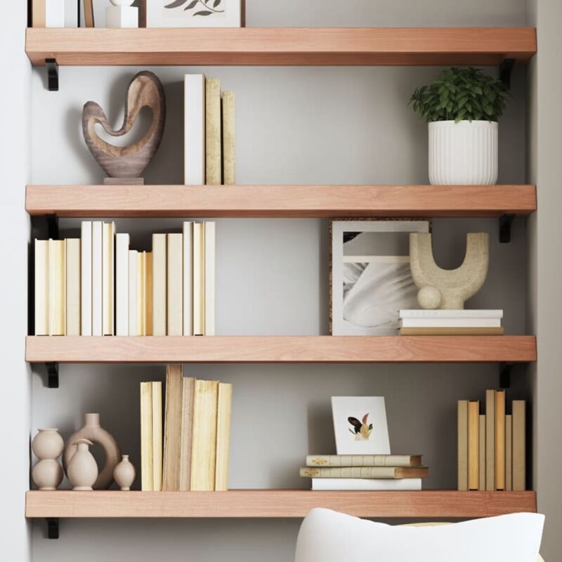 foto del prodotto vidaxl ripiano muro marrone 80x30x 2 6 cm massello rovere trattato