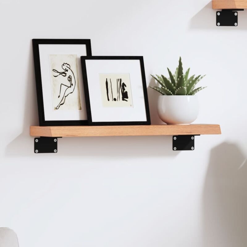 foto del prodotto vidaxl ripiano muro marrone chiaro 40x10x2 cm massello rovere trattato