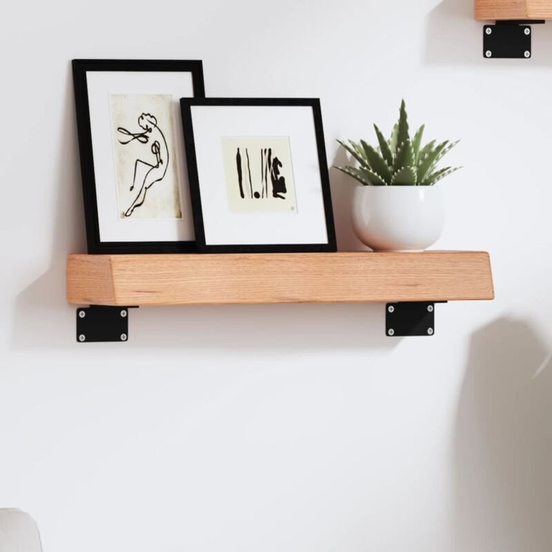 foto del prodotto vidaxl ripiano muro marrone chiaro 40x10x6 cm massello rovere trattato