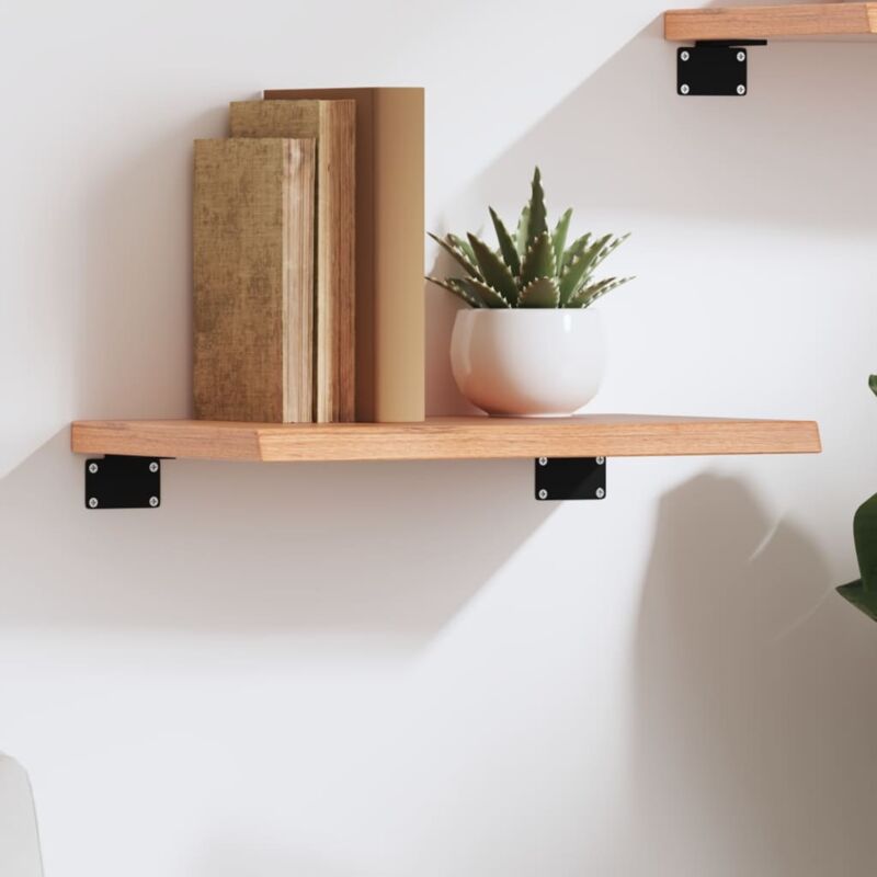 foto del prodotto vidaxl ripiano muro marrone chiaro 40x20x2 cm massello rovere trattato