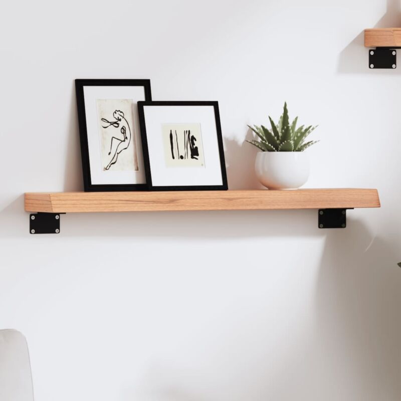 foto del prodotto vidaxl ripiano muro marrone chiaro 60x10x4 cm massello rovere trattato