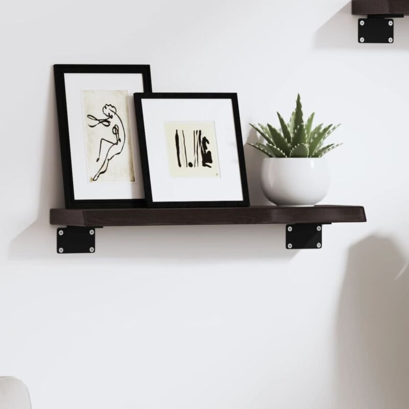 foto del prodotto vidaxl ripiano muro marrone scuro 40x10x2 cm massello rovere trattato