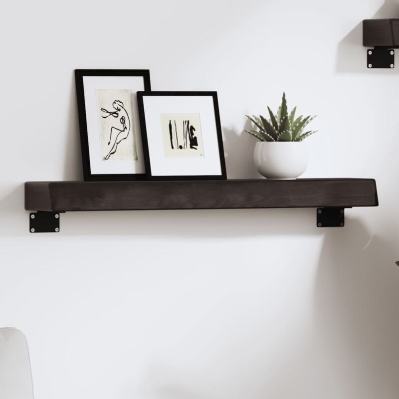 foto del prodotto vidaxl ripiano muro marrone scuro 60x10x6 cm massello rovere trattato