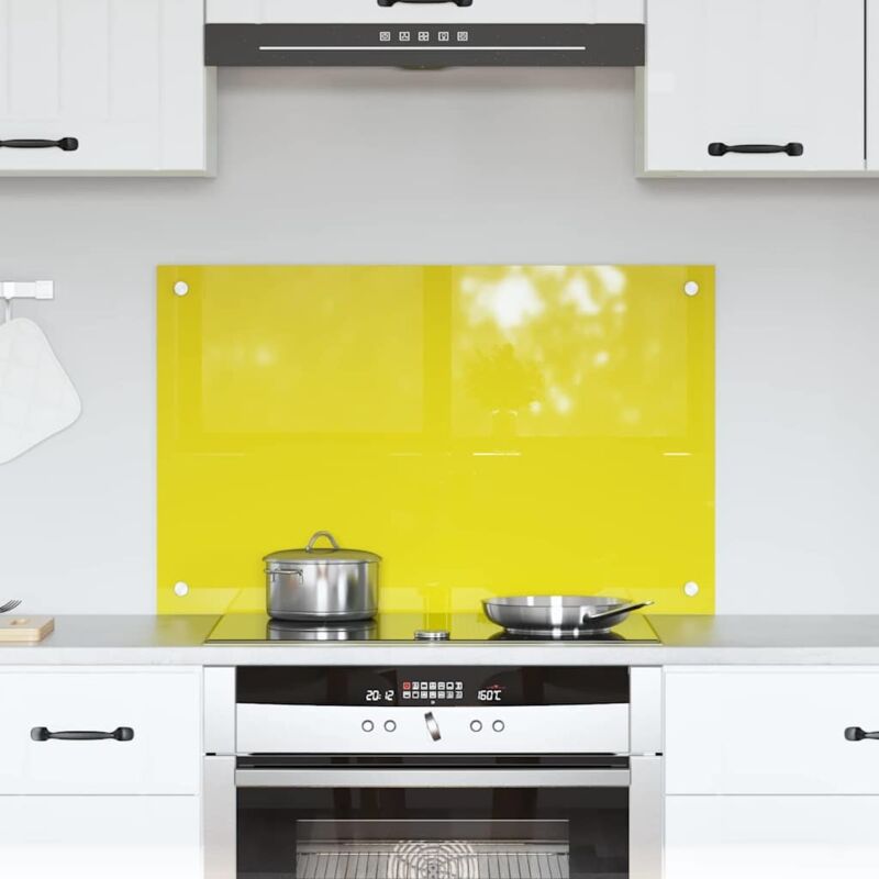 foto del prodotto vidaxl rivestimento da cucina giallo 80 x 50 x 0.6 cm vetro temperato