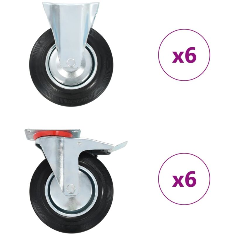foto del prodotto vidaxl rotelle 12 pz 200 mm