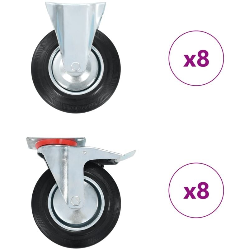 foto del prodotto vidaxl rotelle 16 pz 200 mm 912905