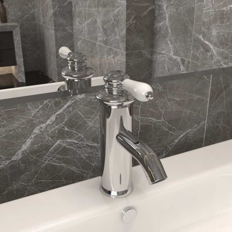 foto del prodotto vidaxl rubinetto per lavabo del bagno 130x180 mm con pomello elegante vari colori colore finitura cromo