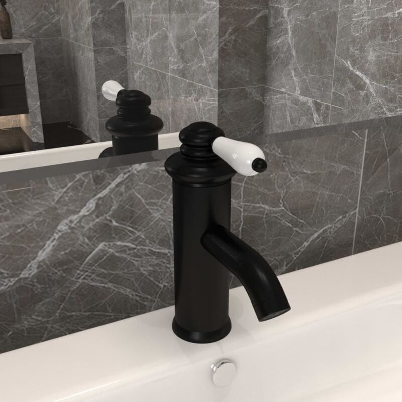 foto del prodotto vidaxl rubinetto per lavabo del bagno 130x180 mm con pomello elegante vari colori colore nero