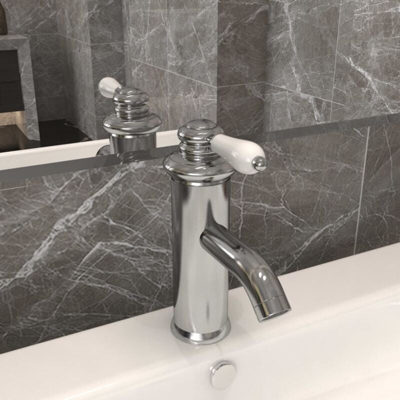 foto del prodotto vidaxl rubinetto per lavabo del bagno argento 130x180 mm
