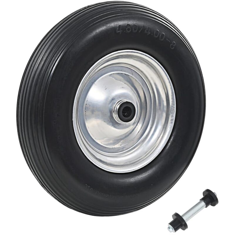 foto del prodotto vidaxl ruota per carriola con asse in pu solido 4.00 8 390 mm