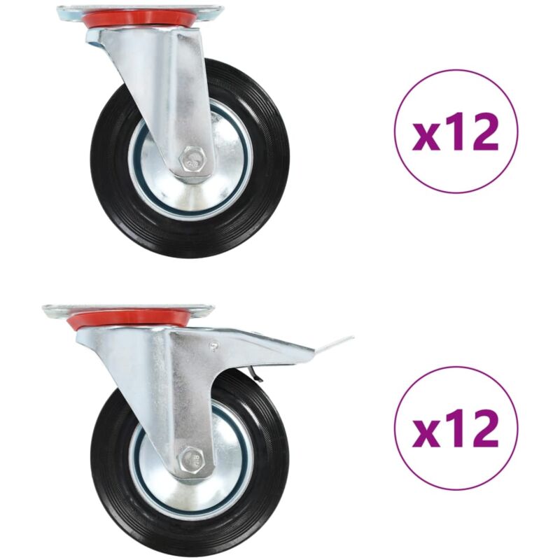 foto del prodotto vidaxl ruote girevoli 24 pz 160 mm