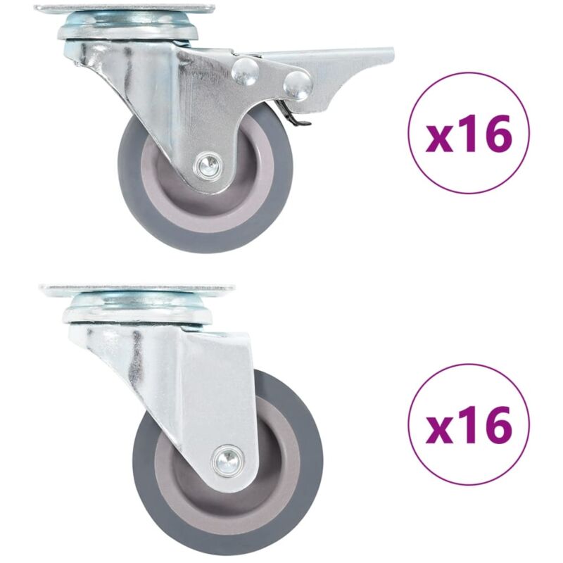 foto del prodotto vidaxl ruote girevoli 32 pz 50 mm