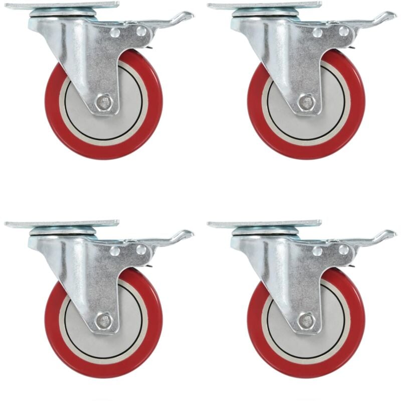 foto del prodotto vidaxl ruote girevoli con doppio freno 4 pz 100 mm