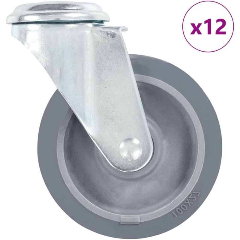 foto del prodotto vidaxl ruote girevoli con foro per bullone 12 pz 100 mm