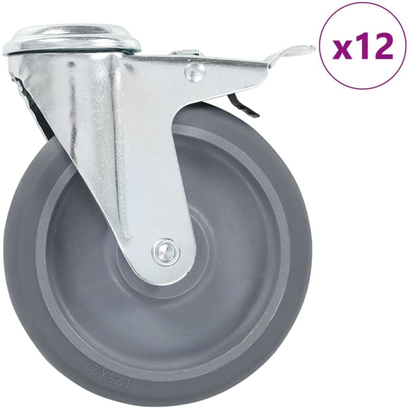 foto del prodotto vidaxl ruote girevoli con foro per bullone 12 pz 125 mm