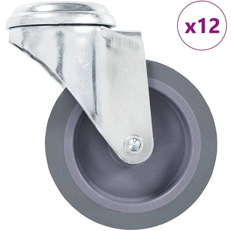 foto del prodotto vidaxl ruote girevoli con foro per bullone 12 pz 75 mm