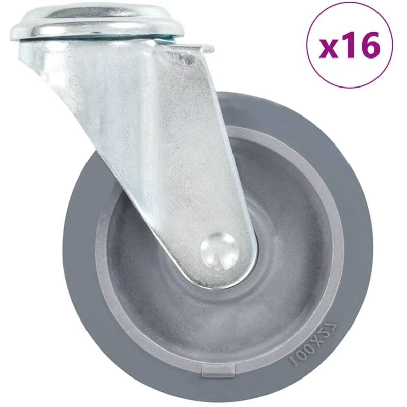 foto del prodotto vidaxl ruote girevoli con foro per bullone 16 pz 100 mm