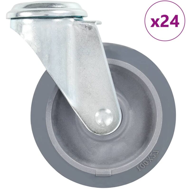 foto del prodotto vidaxl ruote girevoli con foro per bullone 24 pz 100 mm
