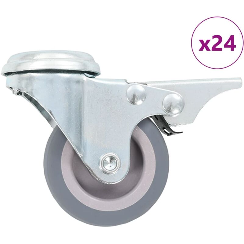 foto del prodotto vidaxl ruote girevoli con foro per bullone 24 pz 50 mm