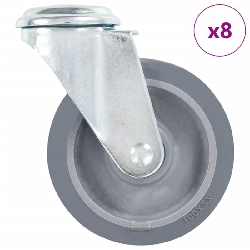 foto del prodotto vidaxl ruote girevoli con foro per bullone 8 pz 100 mm