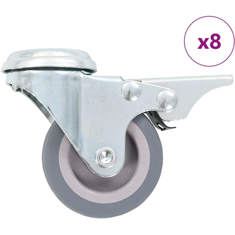 foto del prodotto vidaxl ruote girevoli con foro per bullone 8 pz 50 mm