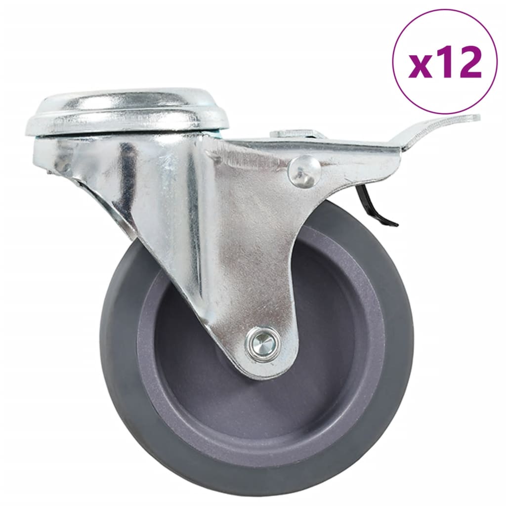 foto del prodotto vidaxl ruote girevoli con foro per bulloni 12 pz 75 mm