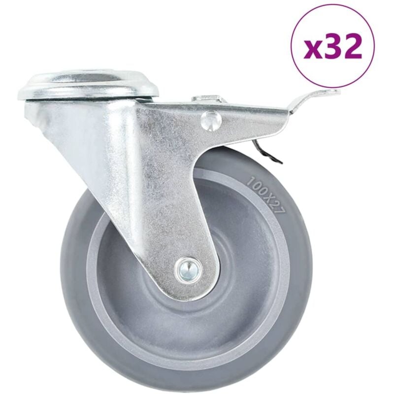 foto del prodotto vidaxl ruote girevoli con foro per bulloni 32 pz 100 mm