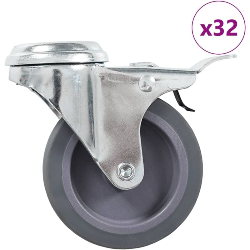 foto del prodotto vidaxl ruote girevoli con foro per bulloni 32 pz 75 mm