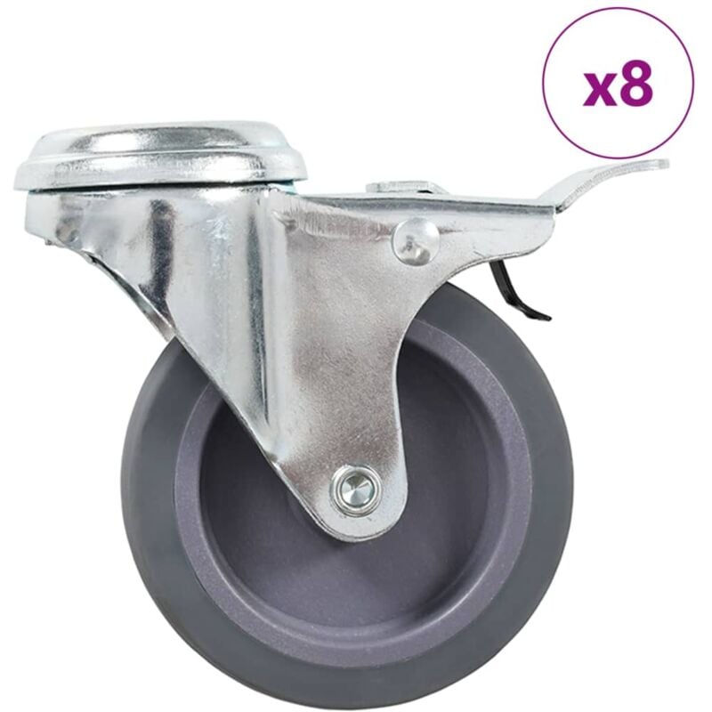 foto del prodotto vidaxl ruote girevoli con foro per bulloni 8 pz 75 mm