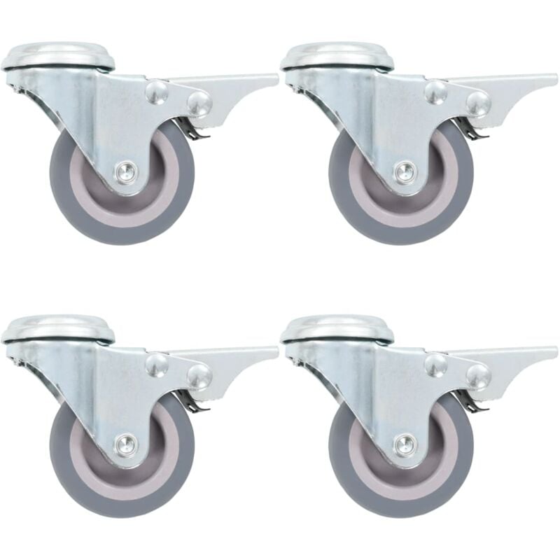 foto del prodotto vidaxl ruote girevoli con foro per bulloni e doppio freno 4 pz 50 mm