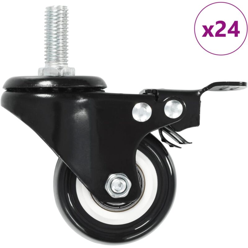foto del prodotto vidaxl ruote girevoli con freni 24 pz 50 mm 663049
