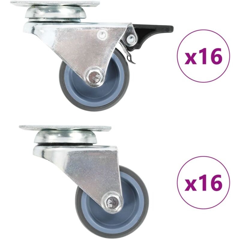 foto del prodotto vidaxl ruote girevoli gemellate 32 pz 50 mm