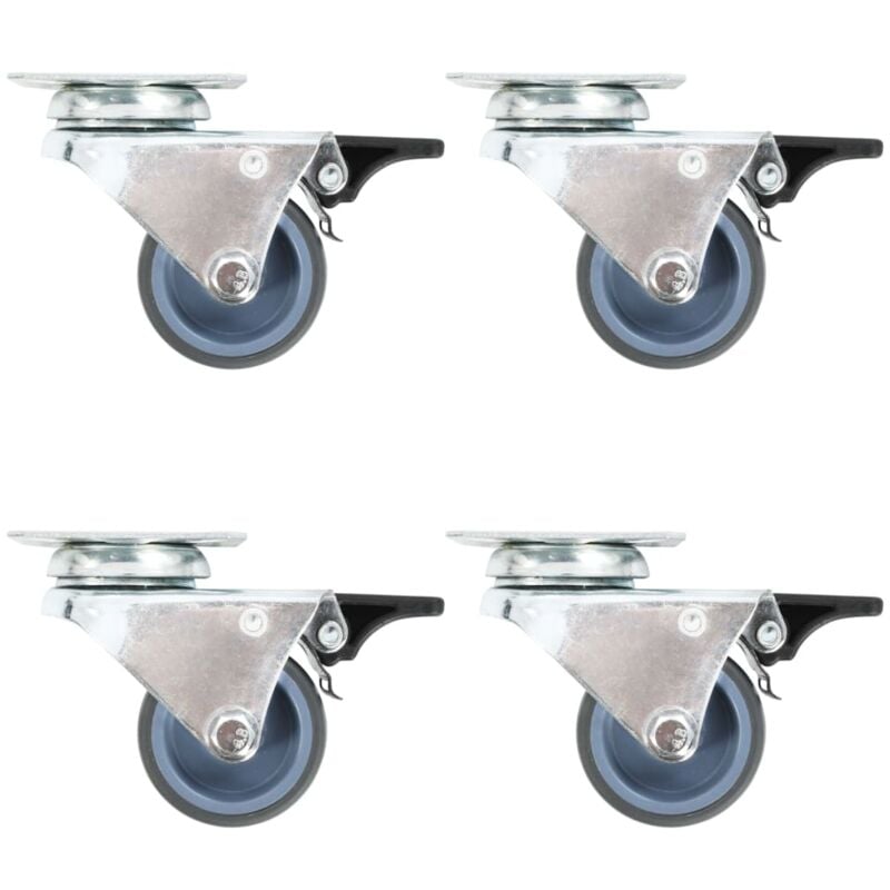 foto del prodotto vidaxl ruote girevoli gemellate con doppio freno 4 pz 50 mm