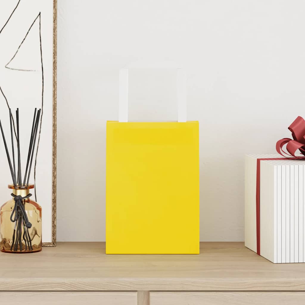 foto del prodotto vidaxl sacchetti di carta 250 pz con manici gialli 15x8x21 cm