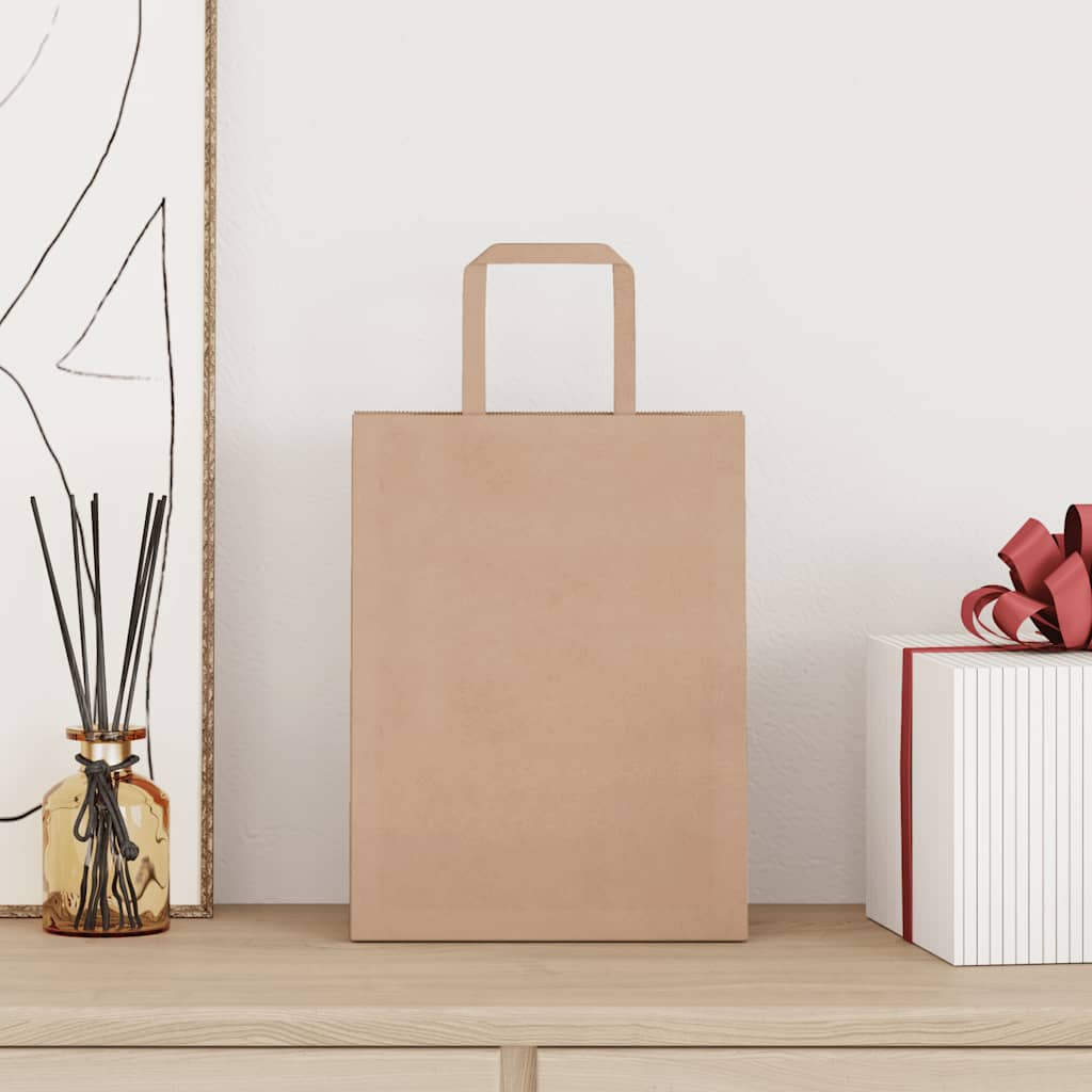 foto del prodotto vidaxl sacchetti di carta 250 pz con manici marrone 21x11x28 cm