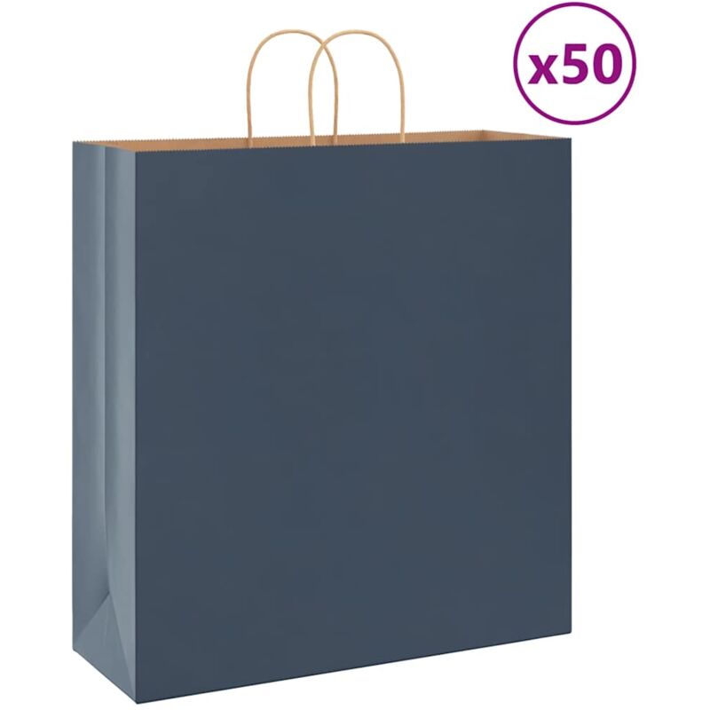 foto del prodotto vidaxl sacchetti di carta 50 pz con manici blu 45x17x48 cm