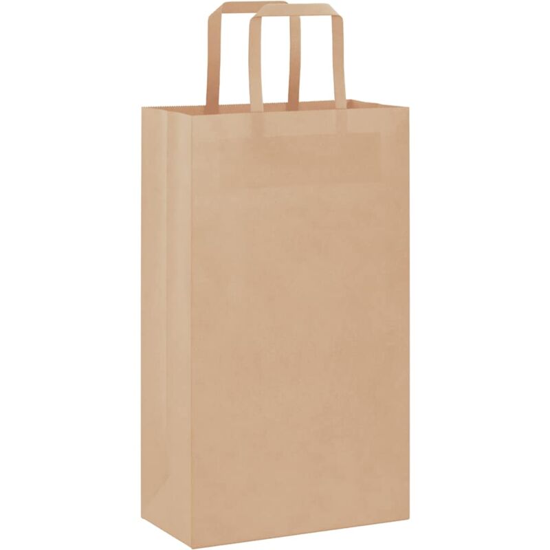 foto del prodotto vidaxl sacchetti di carta 50 pz con manici marrone 21x11x36 cm