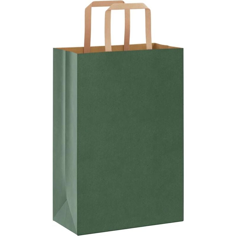 foto del prodotto vidaxl sacchetti di carta 50 pz con manici verdi 21x11x31 cm