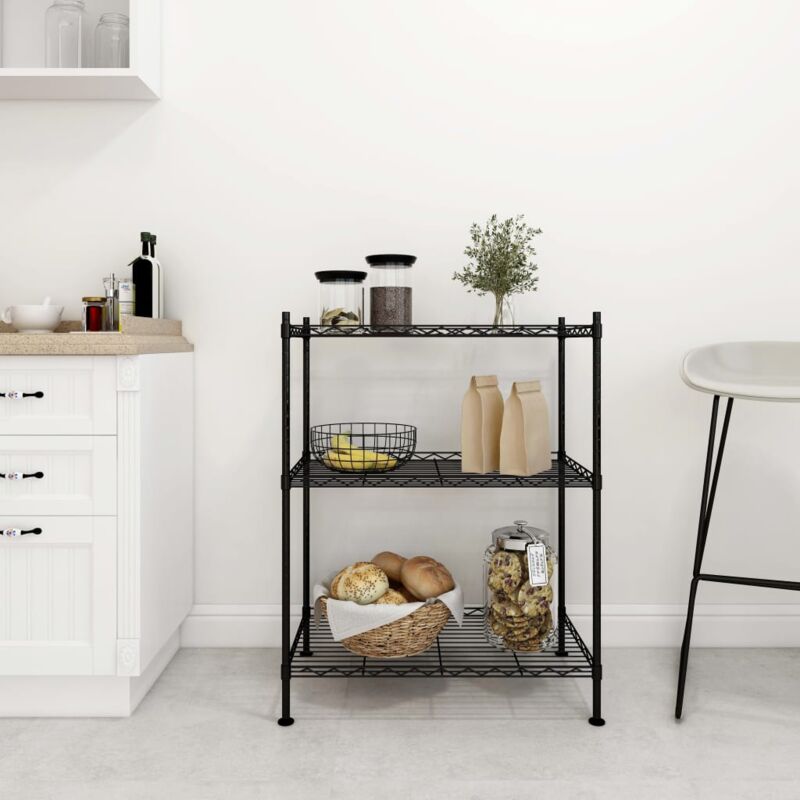foto del prodotto vidaxl scaffale a 3 livelli 60x35x76 cm nero 150 kg