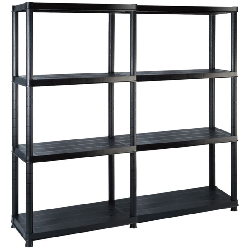 foto del prodotto vidaxl scaffale a 4 ripiani nero 122x30,5x130 cm in plastica