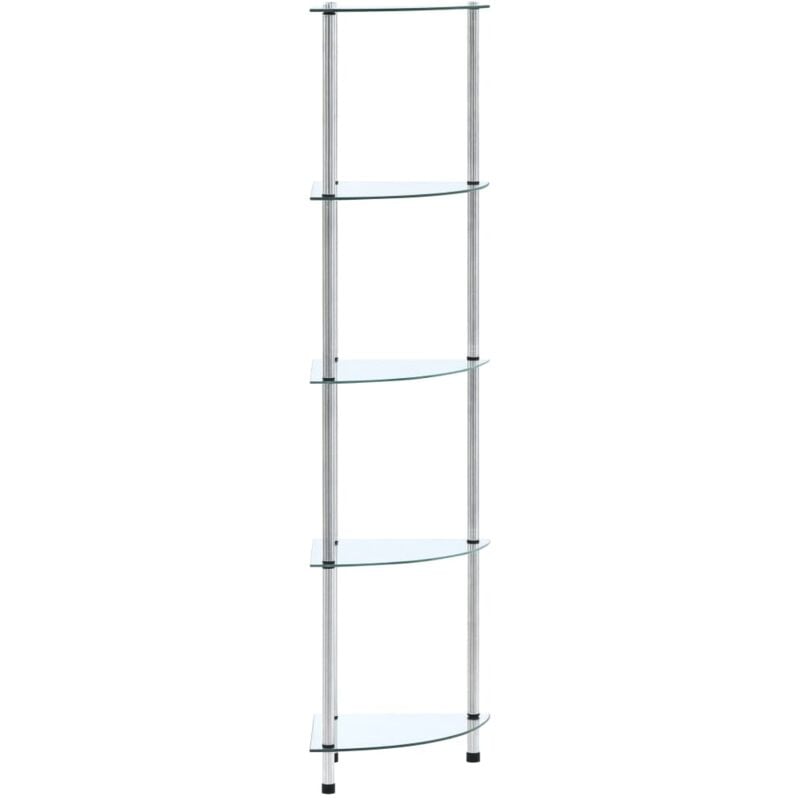 foto del prodotto vidaxl scaffale a 5 livelli trasparente 30x30x130cm in vetro temperato