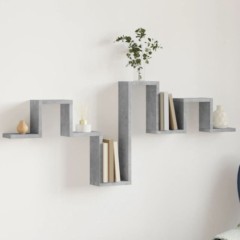foto del prodotto vidaxl scaffale a muro grigio cemento 104,5x10x43 cm legno multistrato
